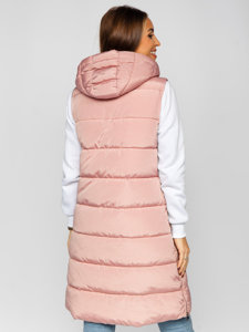 Women's Longline Quilted Gilet Pink Bolf 81261