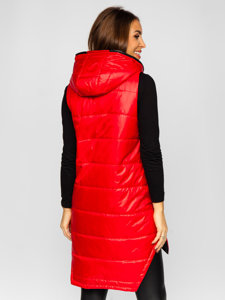 Women's Longline Quilted Gilet Red Bolf B0122