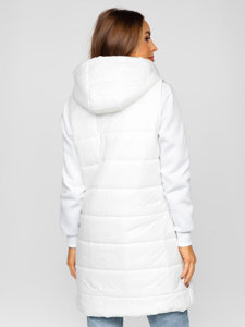 Women's Longline Quilted Gilet White Bolf 82019