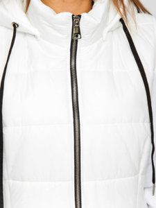 Women's Longline Quilted Gilet White Bolf 82019