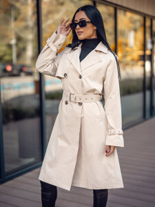 Women’s Longline Trench Coat Beige Bolf 11Z8190