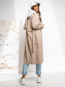 Women’s Longline Trench Coat Beige Bolf 4494