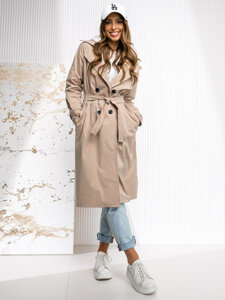 Women’s Longline Trench Coat Beige Bolf 4494