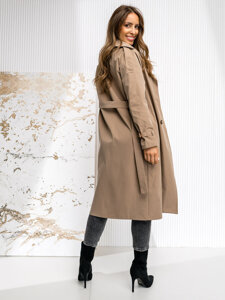 Women’s Longline Trench Coat Cappuccino Bolf 4494