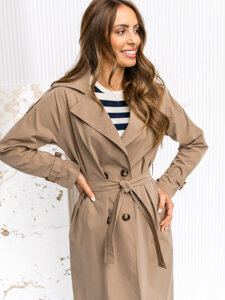 Women’s Longline Trench Coat Cappuccino Bolf 4494