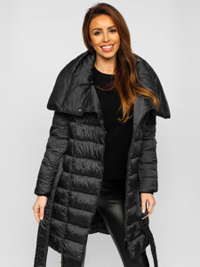 Women's Longline Winter Jacket Black Bolf J9061