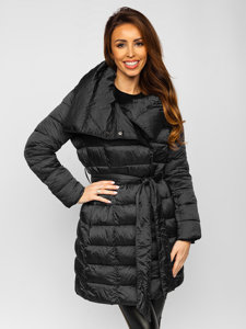 Women's Longline Winter Jacket Black Bolf J9061