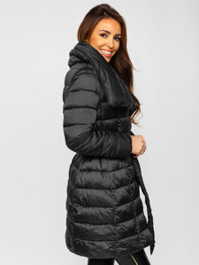 Women's Longline Winter Jacket Black Bolf J9061