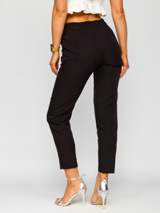 Women's Pants with Decorative Buttons Black Bolf 8155