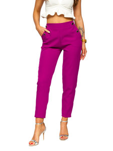 Women's Pants with Decorative Buttons Fuchsia Bolf 8155