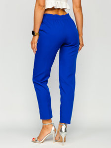 Women's Pants with Decorative Buttons Royal Blue Bolf 8155