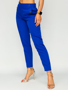 Women's Pants with Decorative Buttons Royal Blue Bolf 8155