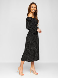 Women's Polka Dot Dress Black Bolf DLY016