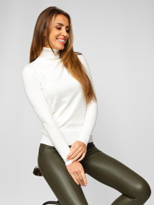 Women's Polo Neck Sweater White Bolf J52000