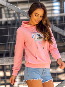 Women's Printed Hoodie Pink Bolf HL9268A