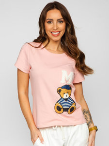 Women's Printed T-shirt Pink Bolf 52352