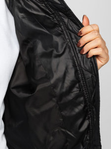 Women's Quilted Bomber Jacket Black Bolf J9089