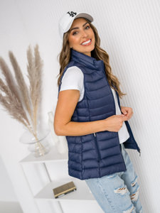 Women's Quilted Gilet Navy Blue Bolf 16M9155