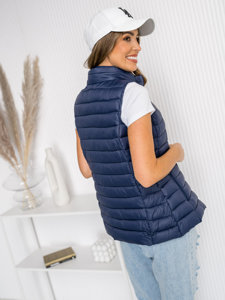 Women's Quilted Gilet Navy Blue Bolf 16M9155