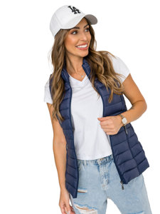 Women's Quilted Gilet Navy Blue Bolf 16M9155