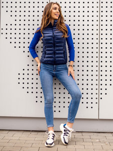 Women's Quilted Gilet Navy Blue Bolf B2705