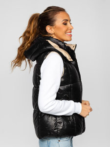 Women's Quilted Gilet with Hood Black Bolf 81257