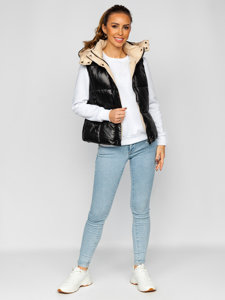 Women's Quilted Gilet with Hood Black Bolf 81257