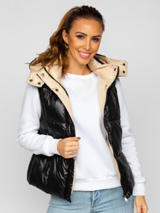 Women's Quilted Gilet with Hood Black Bolf 81257