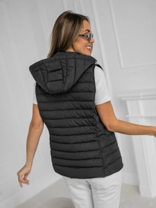 Women's Quilted Gilet with hood Black Bolf 16M9150