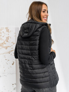 Women's Quilted Gilet with hood Black Bolf 23039A1