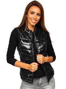 Women's Quilted Hooded Gilet Black Bolf R0107A