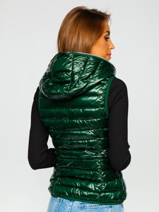 Women's Quilted Hooded Gilet Green Bolf 9563