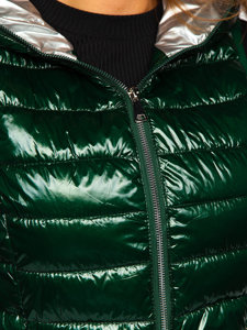 Women's Quilted Hooded Gilet Green Bolf 9563