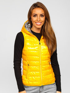 Women's Quilted Hooded Gilet Yellow Bolf 9563