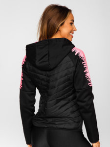 Women's Quilted Lightweight Hooded Jacket Black Bolf KSW4007