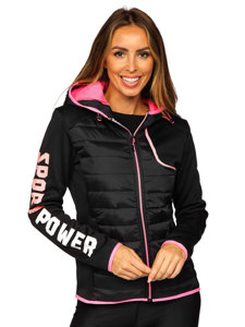 Women's Quilted Lightweight Hooded Jacket Black Bolf KSW4008