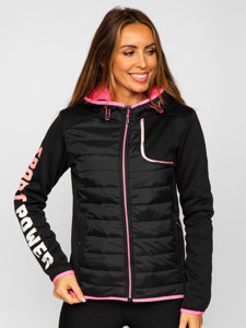 Women's Quilted Lightweight Hooded Jacket Black Bolf KSW4008