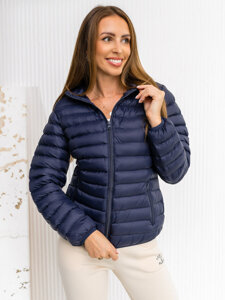 Women's Quilted Lightweight Hooded Jacket Navy Blue Bolf M23036