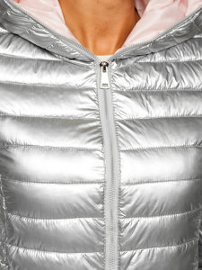 Women's Quilted Lightweight Hooded Jacket Silver Bolf B9561