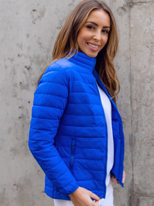 Women's Quilted Lightweight Jacket with Stand Up Collar Cobalt Bolf 1141A