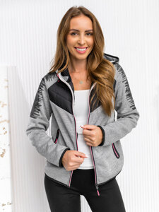 Women's Quilted Lightweight Jacket with hood Grey Bolf KSW4007A1