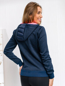 Women's Quilted Lightweight Jacket with hood Navy Blue Bolf KSW4001A1