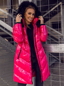 Women's Quilted Winter Hooded Jacket Pink Bolf 23069