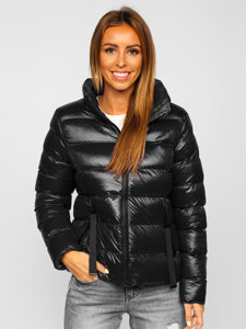 Women's Quilted Winter Jacket Black Bolf 23061