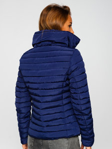 Women's Quilted Winter Jacket Navy Blue Bolf 23063