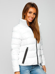 Women's Quilted Winter Jacket White Bolf 23061