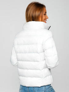 Women's Quilted Winter Jacket White Bolf 23061