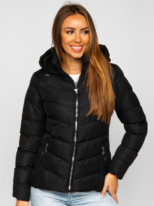 Women's Quilted Winter Jacket with Hood Black Bolf 5M726