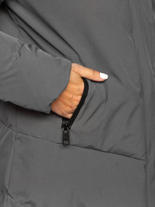 Women's Quilted Winter Jacket with Hood Graphite Bolf 23071