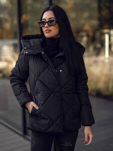 Women's Quilted Winter Jacket with hood Black Bolf 5M3175A2